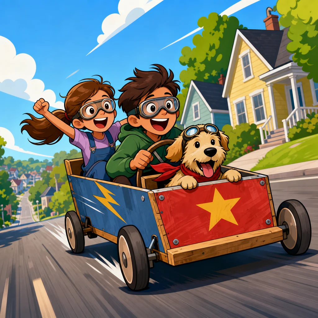 American cartoon soapbox race example | ai cartoon generator showcase