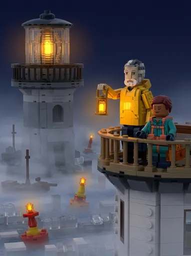 LEGO-style storybook cover for Mara Quill and the Fog-Tide Rescue